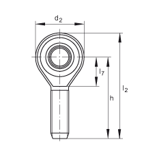 桿端軸承 GAKSR30-PS, 根據 DIN ISO 12 240-4 標準，特種鋼材料，帶右旋外螺紋，免維護