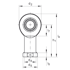 桿端軸承 GIL6-DO, 根據 DIN ISO 12 240-4 標準，帶左旋內螺紋，需維護