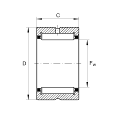 滾針軸承 NCS3020, 機加工滾道，根據 ABMA 18.2 - 1982，英制