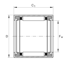 開(kāi)式?jīng)_壓外圈滾針軸承 SCE1210-PP, 雙側唇密封，根據 ABMA 18.2 - 1982，英制