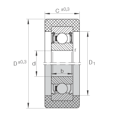 滾輪 KLRZ12X41X16-2RSR, 帶塑料箍，兩側密封