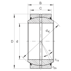 關(guān)節軸承 GE17-DO-2RS, 根據 DIN ISO 12 240-1 標準, 需維護，兩側唇密封