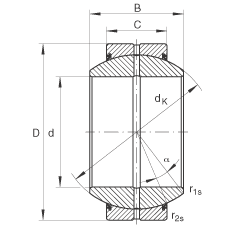 關(guān)節軸承 GE90-FO-2RS, 根據 DIN ISO 12 240-1 標準, 需維護，兩側唇密封