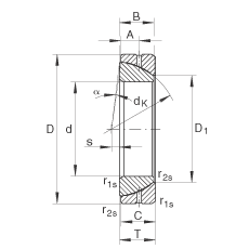 角接觸關(guān)節軸承 GE55-SX, 根據 DIN ISO 12 240-2 標準，需維護