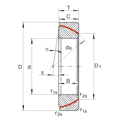 角接觸關(guān)節軸承 GE160-SW, 根據 DIN ISO 12 240-2 標準，免維護