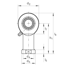 桿端軸承 GIR70-DO-2RS, 根據 DIN ISO 12 240-4 標準，帶右旋內螺紋，需維護，兩側唇密封