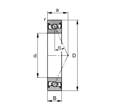 主軸軸承 HCS71924-E-T-P4S, 調節，成對或單元安裝，接觸角 α = 25°，兩側唇密封，非接觸，限制公差