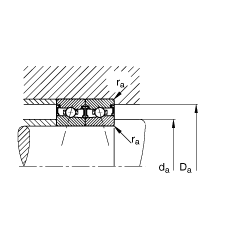 主軸軸承 HSS71917-C-T-P4S, 調節，成對安裝，接觸角 α = 15°，兩側唇密封，非接觸，加嚴公差