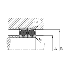 主軸軸承 HCB71907-C-T-P4S, 調節，成對或單元安裝，接觸角 α = 15°，陶瓷球，限制公差