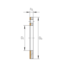 推力墊圈 EGW48-E40-B, 推力墊圈，免維護，帶銅襯